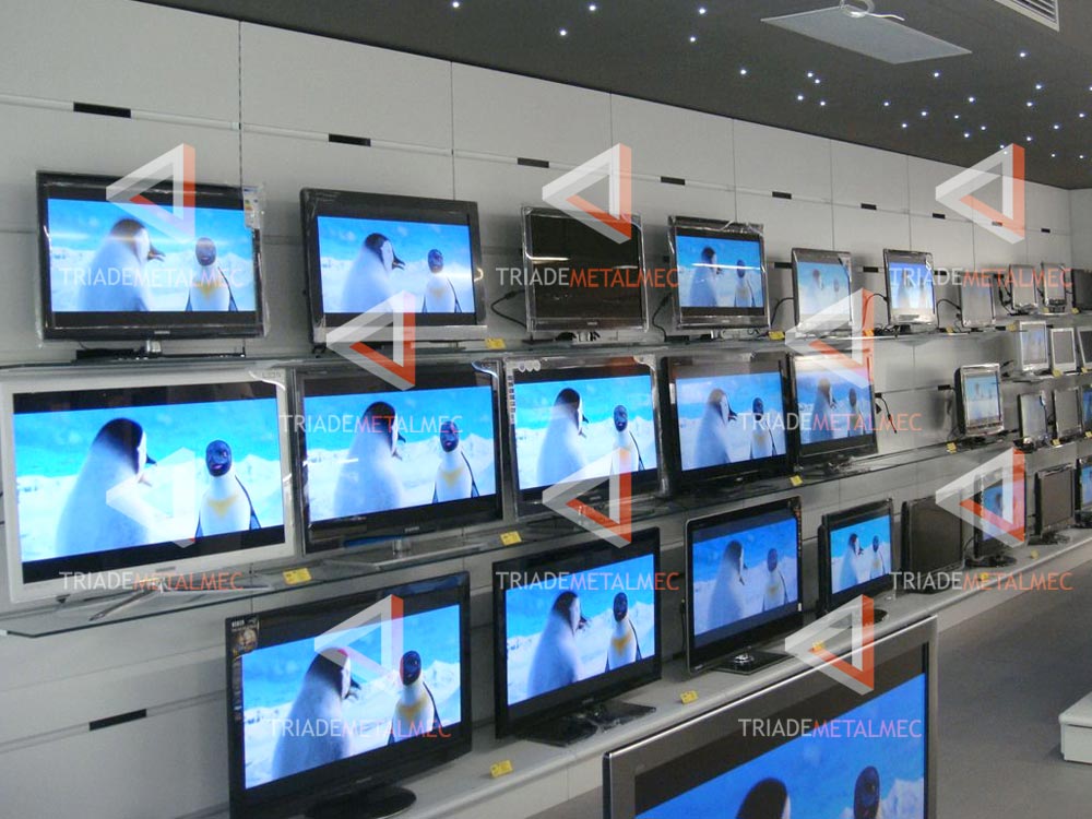 Espositore per Televisori in negozi di elettronica ed elettrodomestici
